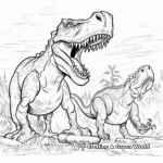 Monstrous T Rex Fighting Spinosaurus Coloring Pages 2