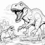 Monstrous T Rex Fighting Spinosaurus Coloring Pages 3