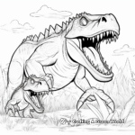 Monstrous T Rex Fighting Spinosaurus Coloring Pages 4
