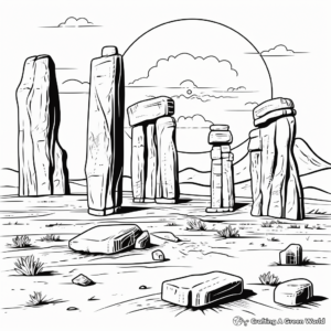 Monuments and Mesas: Navajo Desert Coloring Pages 2