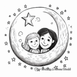 Moon and Stars 'I Love You' Coloring Pages 1