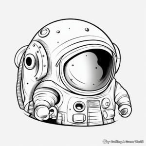 Moon Mission Astronaut Helmet Coloring Pages 2