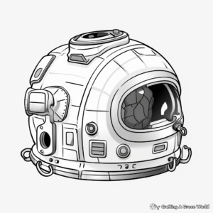 Moon Mission Astronaut Helmet Coloring Pages 3