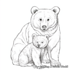 Mother and Baby Brown Bear Coloring Pages 2