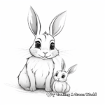 Mother and Baby Bunny Bonding Coloring Pages 2