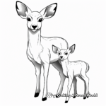 Mother and Baby Deer: Simple Duo Coloring Pages 1