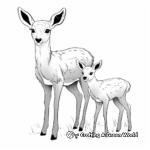 Mother and Baby Deer: Simple Duo Coloring Pages 3