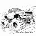 Mud Racing Truck Action Coloring Sheets 2