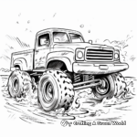 Mud Truck in Action: Exciting Scene Coloring Pages 2