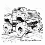 Mud Truck in Action: Exciting Scene Coloring Pages 3