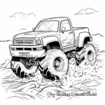 Mud Truck in Action: Exciting Scene Coloring Pages 4