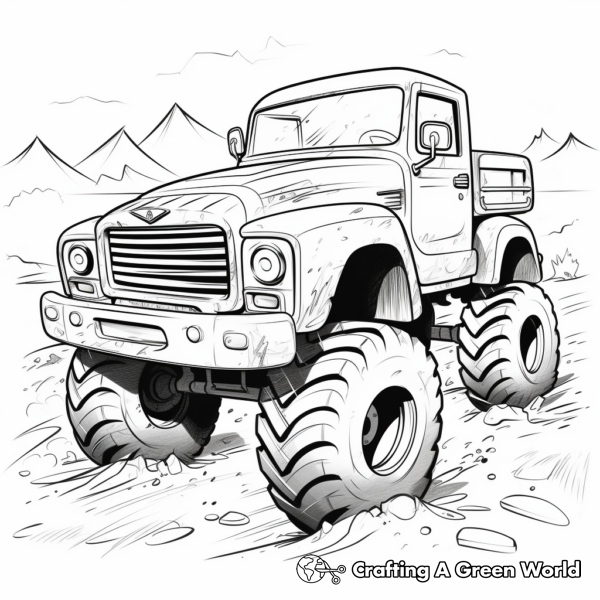 Mud Truck Coloring Pages - Free &amp; Printable!