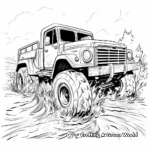 Muddy Action-Packed Mud Truck Scene Coloring Pages 1