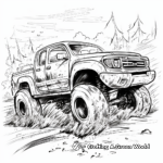 Muddy Action-Packed Mud Truck Scene Coloring Pages 2