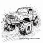 Muddy Action-Packed Mud Truck Scene Coloring Pages 3