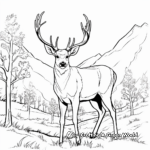 Mule Deer in Autumn: Forest Scene Coloring Pages 2