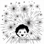Multi-Colored Firework Bursts Coloring Pages 2