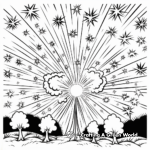 Multi-Colored Firework Bursts Coloring Pages 4
