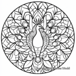 Multicolored Peacock Mandala Coloring Pages 1