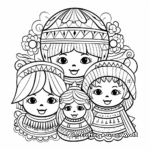 Multicultural-Inspired Ornament Coloring Pages 4