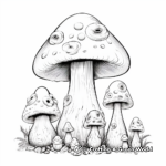 Mushroom Family: Bolete, Morel, and Amanita Coloring Pages 1
