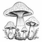 Mushroom Family: Bolete, Morel, and Amanita Coloring Pages 3