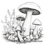 Mushroom Lifecycle Stages Coloring Pages 1