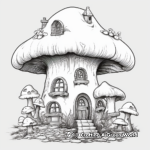 Mushroom Village Fantasy Coloring Pages 4