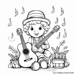 Music Instrument Blank Coloring Pages 4
