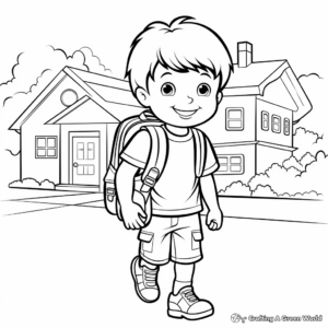 My First Day of School Coloring pages for Children 4
