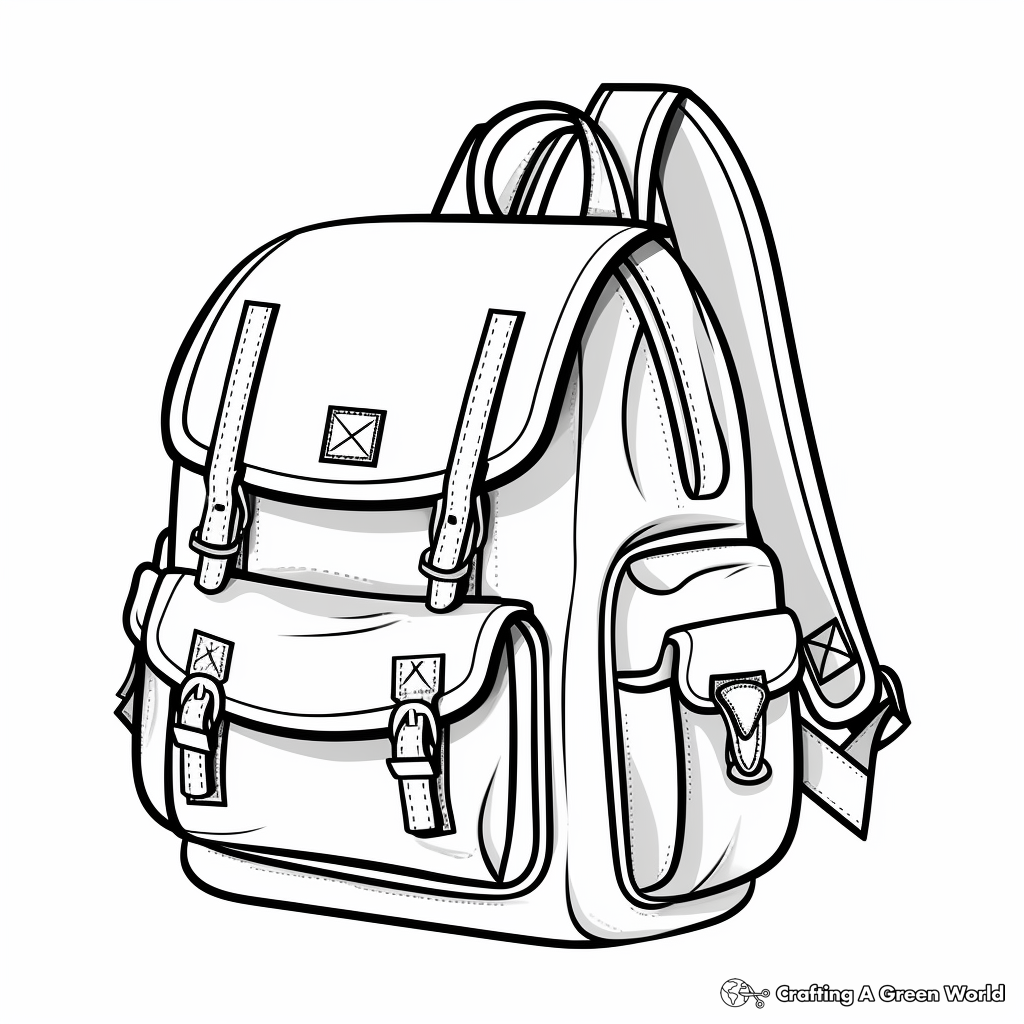My First Day with New School Bag Coloring Pages 1