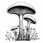 Mysterious Black Trumpet Mushroom Coloring Pages 1