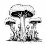 Mysterious Black Trumpet Mushroom Coloring Pages 3