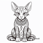 Mysterious Egyptian Sphynx Cat Coloring Pages 1