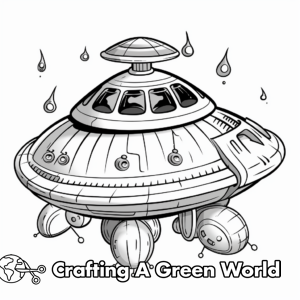 Alien Spaceship Coloring Pages - Free & Printable!