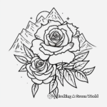 Mystic Mountain Rose Tattoo Coloring Pages 1