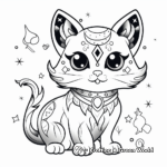 Mystical Astrology Rainbow Cat Coloring Pages 1