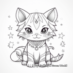 Mystical Astrology Rainbow Cat Coloring Pages 4