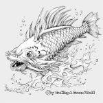 Mystical Chinese Dragon Fish Coloring Pages 2
