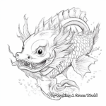 Mystical Chinese Dragon Fish Coloring Pages 4