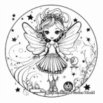 Mystical Fairy Vector Coloring Pages 1