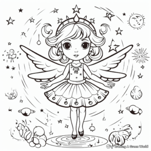 Mystical Fairy Vector Coloring Pages 3