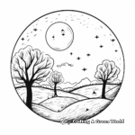 Páginas para colorear de la mística luna llena de otoño 2