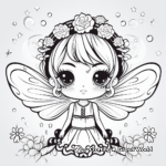 Mystical Kawaii Fairy Coloring Pages 1