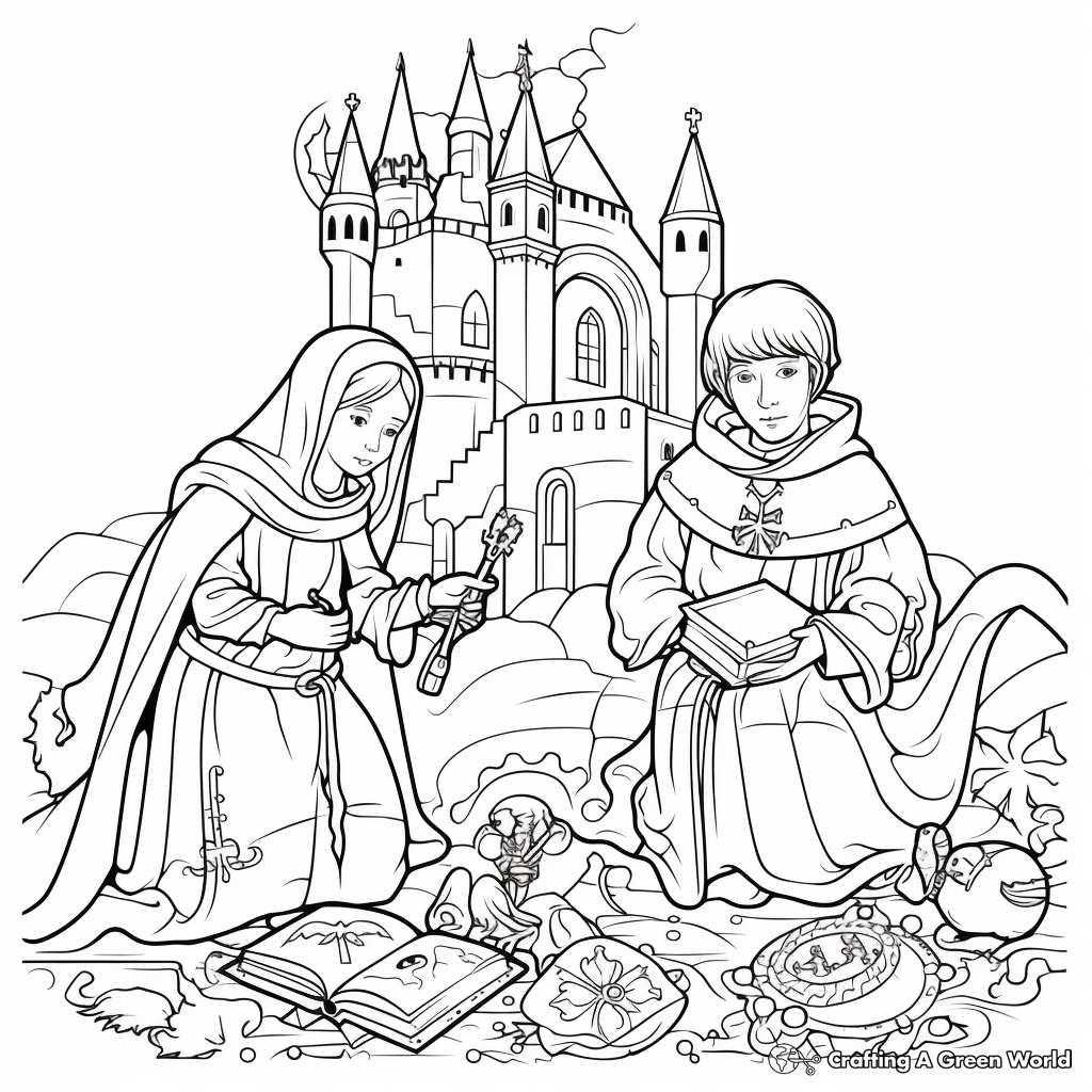 Mystical Medieval Sorcery Coloring Pages 4
