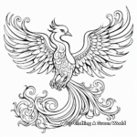 Mystical Phoenix Bird Coloring Pages 3