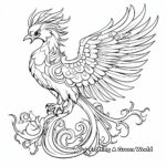 Mystical Phoenix Bird Coloring Pages 4