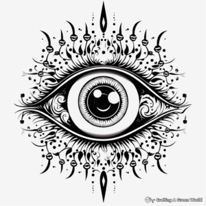 Mystical Turkish Evil Eye Coloring Pages 1