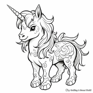 Mythical Creature Unicorn Coloring Pages 4