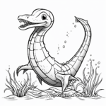 Mythical Loch Ness Monster (Plesiosaurus) Coloring Pages 1